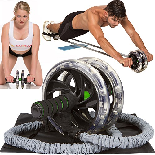 6-in-1 Ab Roller Kit with Knee Pad Details about   Ab Roller Wheel Resistance Band Home Gym
