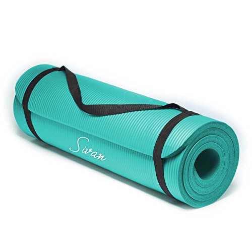 Sivan Health and Fitness 1/2-InchExtra Thick 71-Inch Long NBR Comfort Foam Yoga Mat for Exercise, Yoga, and Pilates (Teal)